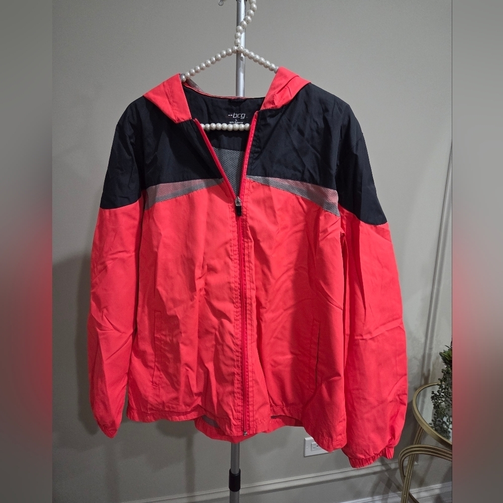 BCG Red Hooded  Windbreaker Jacket Sz.L